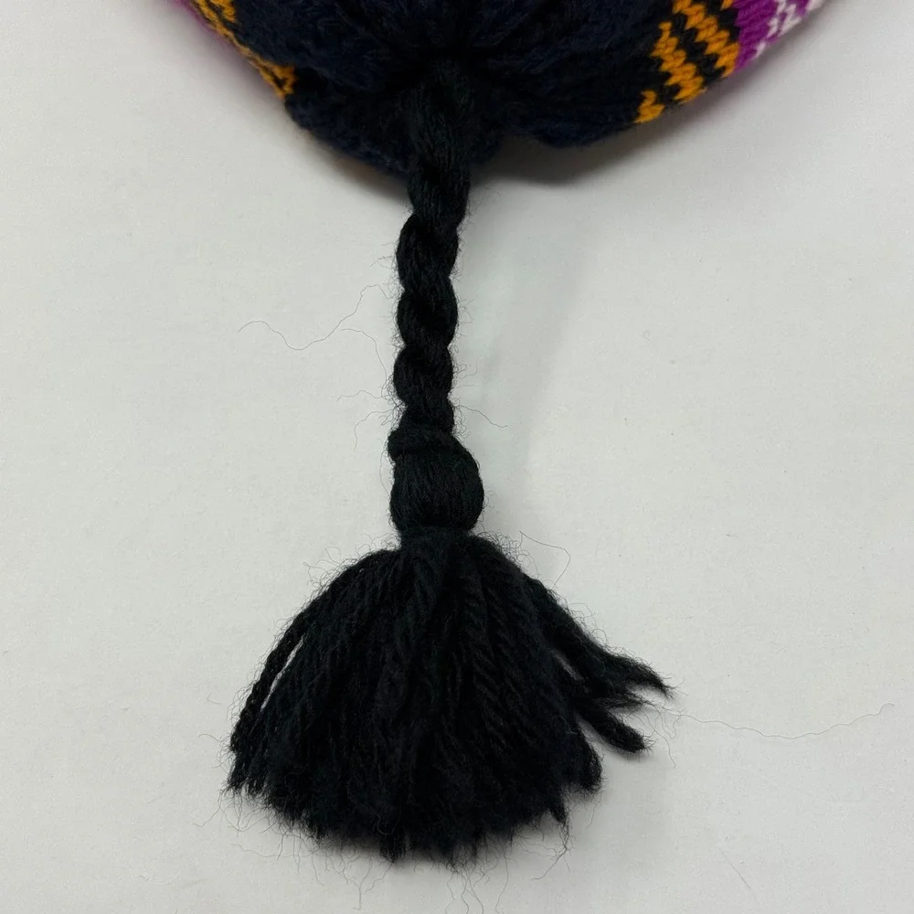 Turtle Fur Vintage Knit Beanie Llama Pattern‎ Fleece Lined Wool Blend Hat USA